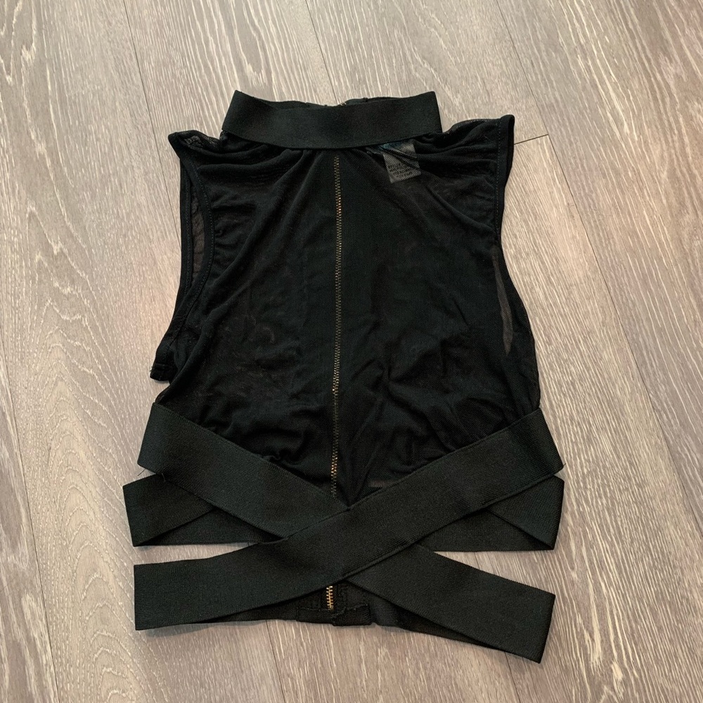 iHeartRaves Black Mesh Sleeveless Top